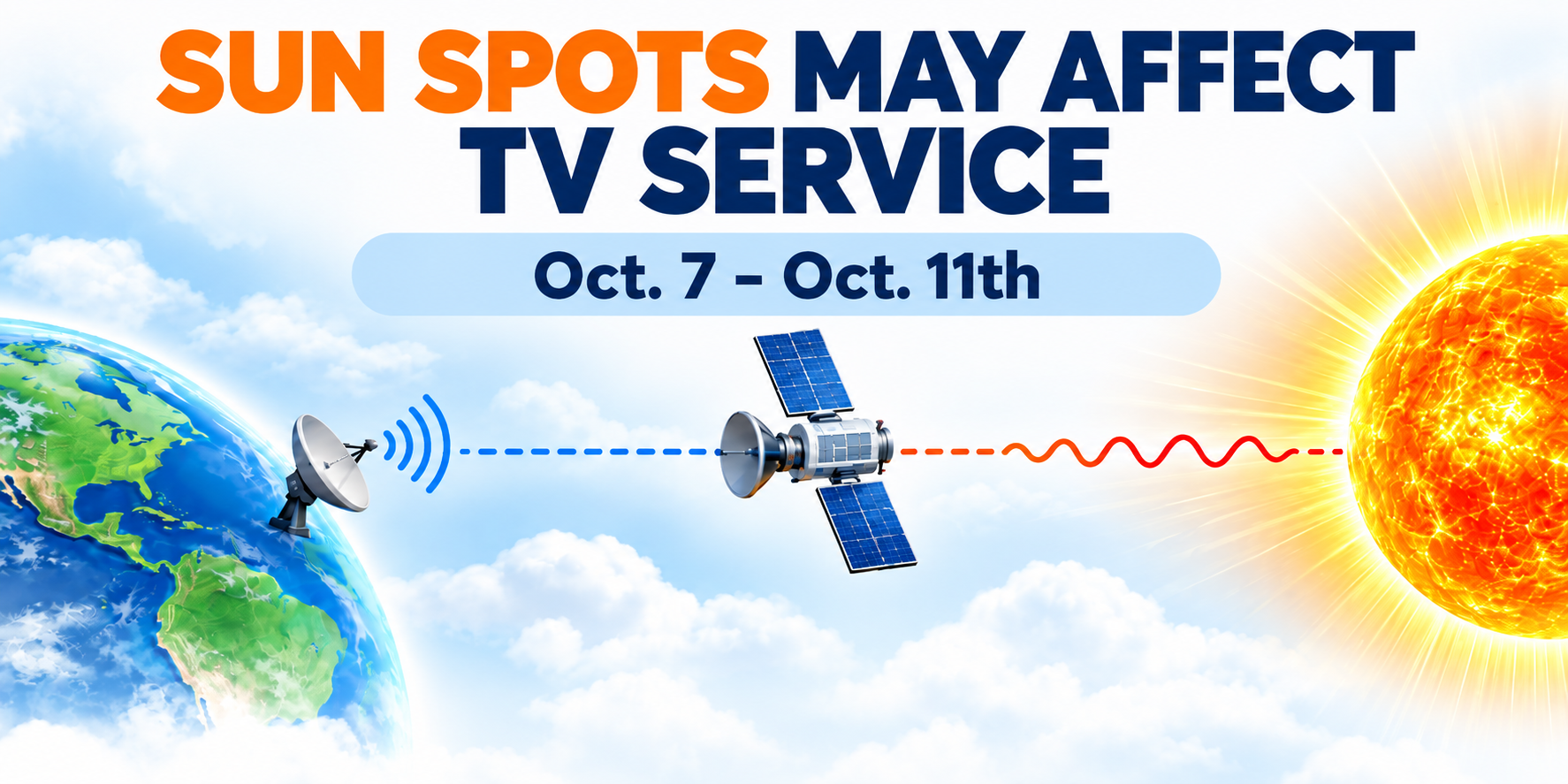 Image for Sun Spots May Affect TV Service October 7&ndash;11 article